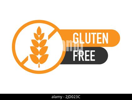 Flat icon with gluten free. Organic signs. Vector illustration. Stock Vector