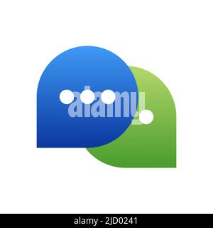 Live chat icon in flat style. Bubble message. Thin line. Vector illustration. Stock Vector