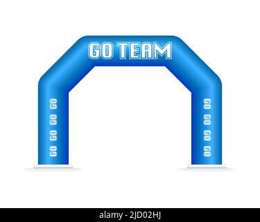 Go Team. Sketch flag banner on white background. Vector illustration. Stock Vector