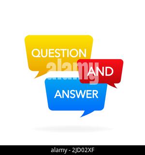 Question and Answer Bubble Chat icon. Vector illustration. Stock Vector