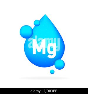 Mineral Mg blue shining pill capsule Stock Vector