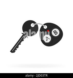 Auto key, great design for any purposes. 3d vector illustration. Blue background. White background. Vector icon. Stock Vector