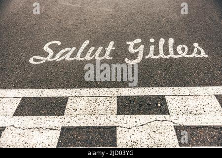 Circuit atmosphere - Salut Gilles on the start / finish straight. 16.06.2022. Formula 1 World Championship, Rd 9, Canadian Grand Prix, Montreal, Canada, Preparation Day.  Photo credit should read: XPB/Press Association Images. Stock Photo