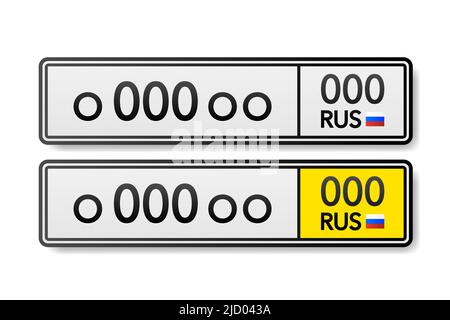 European Number plate car. Information sign. Options for vehicle license plates. Stock Vector
