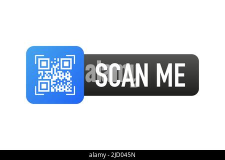 Scan code smartphone on white background. Isolated white background. Bar code icon. Flat vector illustration. Infographic vector illustration. Stock Vector