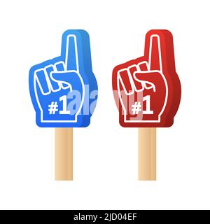 American number one for concept design. Fan logo hand with finger up. Stock Vector