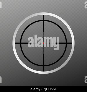 Sniper scope cross. Rifle optical sight isolated on transparent background. Vector illustration. Stock Vector