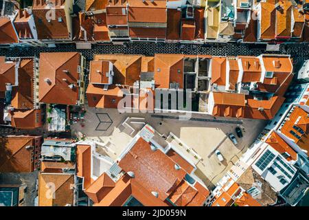 Top View of historic city centre in Cascais, Portugal Stock Photo