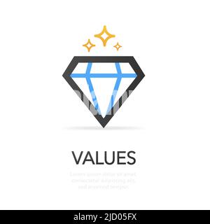 Values. Modern flat design concept. Vector icon on white background. Vector illustration. Stock Vector