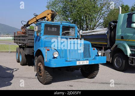 Koprivnicke dny techniky, Koprivnice, Czech Republic, Czechia - 5 June, 2022: Tatra 111 - historical truck and lorry. Exhibition and exposition of veh Stock Photo