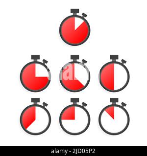 Set of simple timers on white background. Different time on timers. Vector illustration. Stock Vector
