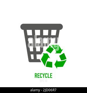 Recycling and rotation arrow icon. Vector illustration. Stock Vector