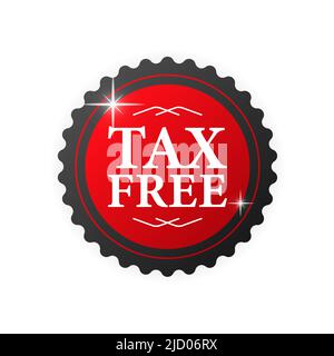 Tax free red rubber stamp on white background. Realistic object. Vector illustration. Stock Vector