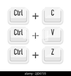 Premium Vector  Ctrl plus c, ctrl plus v and ctrl plus z. control