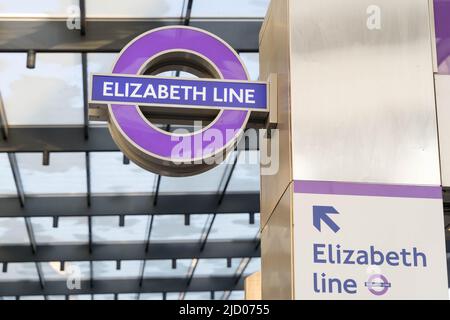 Paddington tube station Elizabeth Line at night in London Stock Photo ...