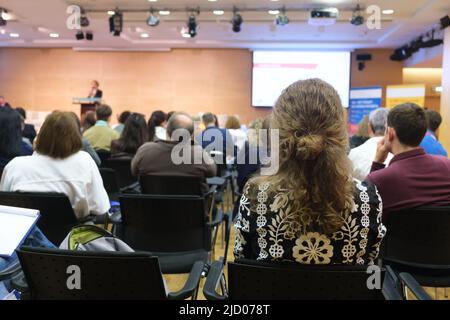 Business woman and people Listening on The Conference. business concept Stock Photo