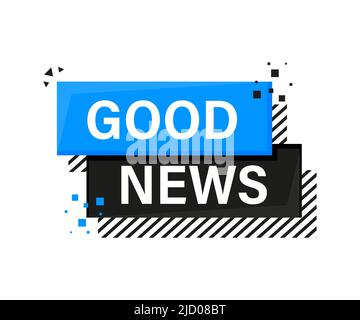 Good News banner in flat style. Vector illustration. Stock Vector