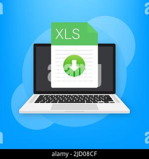 XLS file icon. Spreadsheet document type. Modern flat design graphic illustration. Vector XLS icon. Stock Vector