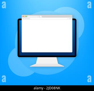 Browser window vector illustration. Browser or web browser in flat style. Window concept internet browser. Stock Vector