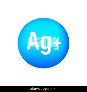 Icon with blue argentum on white background. Isolated vector illustration. Vector design element. Stock Vector