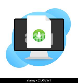 Progress bar of file copying. Download file. Stock Vector
