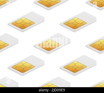 Digital e sim chip motherboard digital chip. Modern icon. White background. Vector template. Communication icon symbol. Stock Vector
