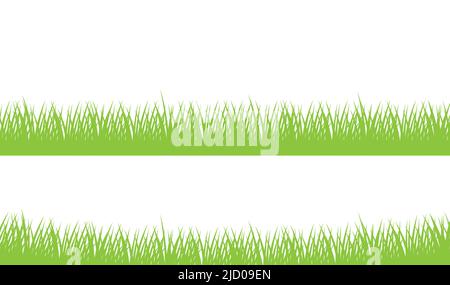Realistic grass border. Yard turf borders, golf lawn green herbs edging ...