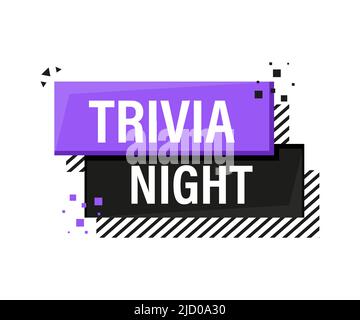 Trivia night banner in 3D style on white background. Vector illustration. Stock Vector