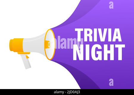 Trivia night banner in 3D style on white background. Vector illustration. Stock Vector