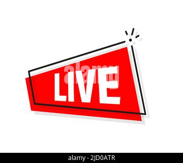 Live icon, great design for any purposes. Live stream sign. Digital background. Vector illustration. Stock Vector