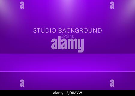 Modern studio background, great design for any purposes. Vector purpur abstract background. 3d vector illustration. Stock Vector