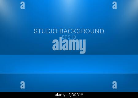 Modern studio background, great design for any purposes. Vector blue abstract background. 3d vector illustration. Stock Vector