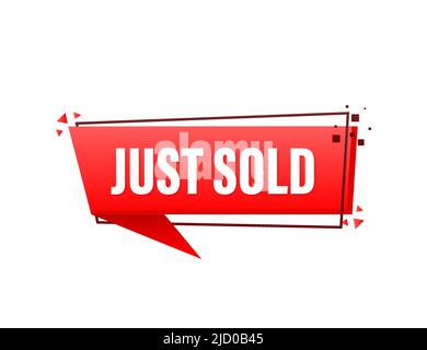 Just sold red label on white background. Vector illustration. Stock Vector