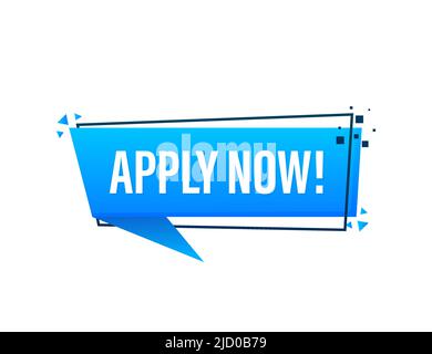 Cool vector 'Apply' banner in flat design. Vector illustration. Stock Vector