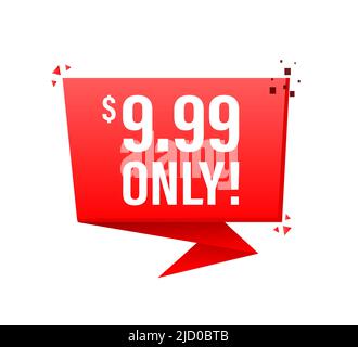 Sale 0.99 Dollars Only Offer Badge Sticker Design in Flat Style. Vector illustration. Stock Vector