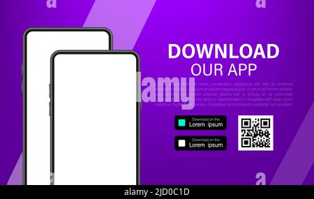 Download pages. Mobile app application. Business concept. Hand touch screen smartphone icon. Stock Vector