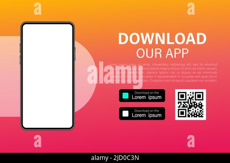 Download pages. Mobile app application. Business concept. Hand touch screen smartphone icon. Stock Vector