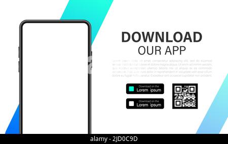 Download pages. Mobile app application. Business concept. Hand touch screen smartphone icon. Stock Vector