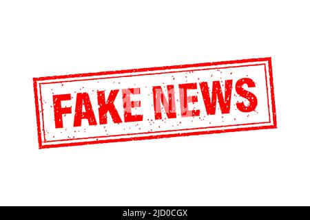 Fake news stamp in flat style on white background. Business design. Vector illustration. Stock Vector