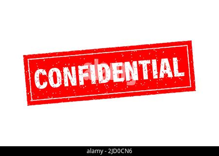 Confidential on red background. Padlock icon. Vintage confidential, great design for any purposes. Stock Vector