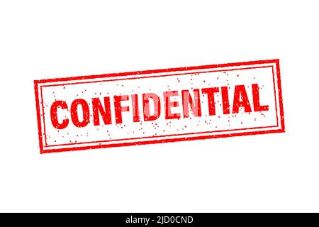 Confidential on red background. Padlock icon. Vintage confidential, great design for any purposes. Stock Vector