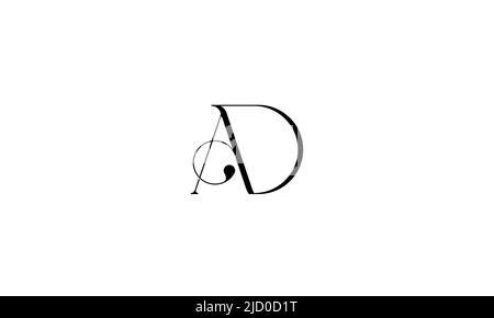 AD, DA Abstract Letters Logo Monogram Stock Vector