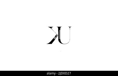 KU, UK Abstract Letters Logo Monogram Stock Vector