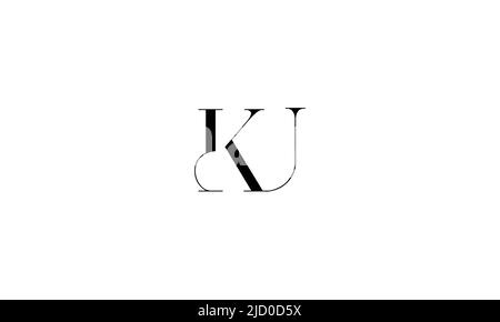 KU, UK Abstract Letters Logo Monogram Stock Vector