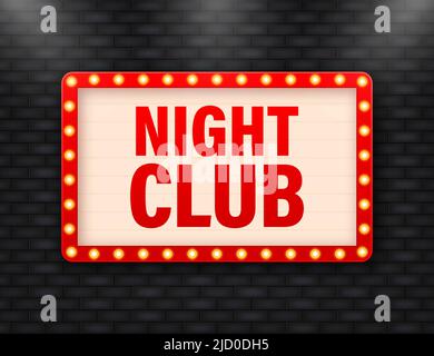 Vintage night club retro, great design for any purposes. Vintage vector poster, banner. Stock Vector