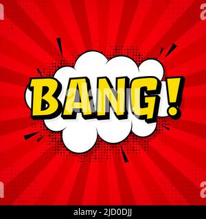Bang bang in vintage style. Cartoon style vector. Vector text. Wow effect. Stock Vector