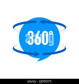 360 degrees view sign icon on white background. Stock Vector