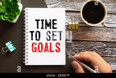 Conceptual hand writing showing Set Smart Goals. Business photo text list to clarify your ideas focus efforts use time wisely. Stock Photo
