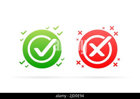 Yes and No banner. Approved and Rejected. Positive feedback concept. Flat banner. Vector illustration. Stock Vector