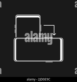 Rotate Mobile phone. Turn your device. Device rotation symbol. Vector illustration. Stock Vector
